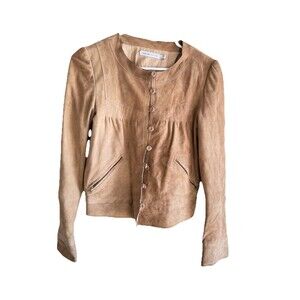 See by Chloé Lamb Leather Jacket Womens Size 6 Black Moto Style Designer